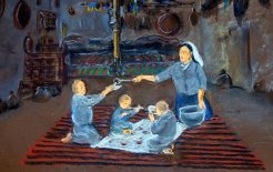 Арсен Кардашов 'Обед' из серии 'Уннчукатль', паст. бум. 50х65см / Изображение предоставлено пресс-службой Музея Востока