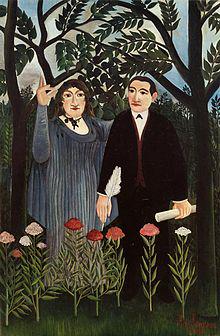 На картине А. Руссо «Муза, вдохновляющая поэта» 1909 в шаржированном духе изображены Г. Аполлинер и его возлюбленная М. Лорансен
