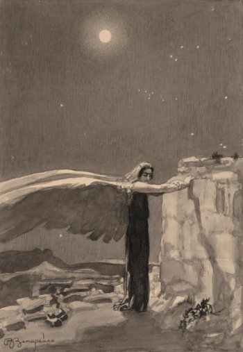 Виктор Замирайло. Демон. Иллюстрация к поэме М.Ю. Лермонтова. Начало XX века. Государственный Русский музей
