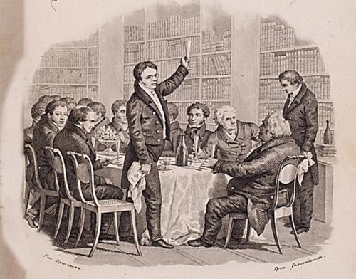 Новоселье Гравюра С. Галактионова с рисунка А. Брюллова 1833