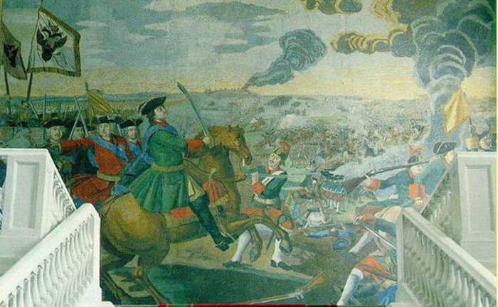 Михаил Ломоносов (1711-1765). Полтавская баталия. Мозаичное панно. 1764г.