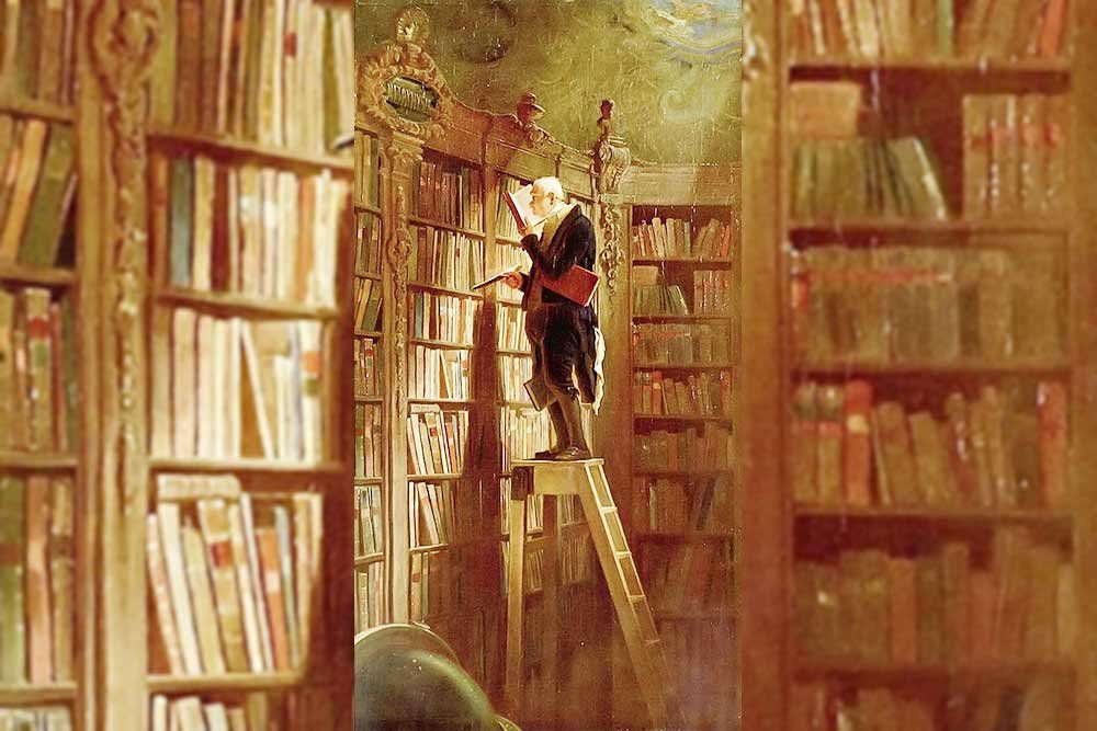'Книжный червь'. Картина немецкого художника Карла Шпицвега, 1850 г. 