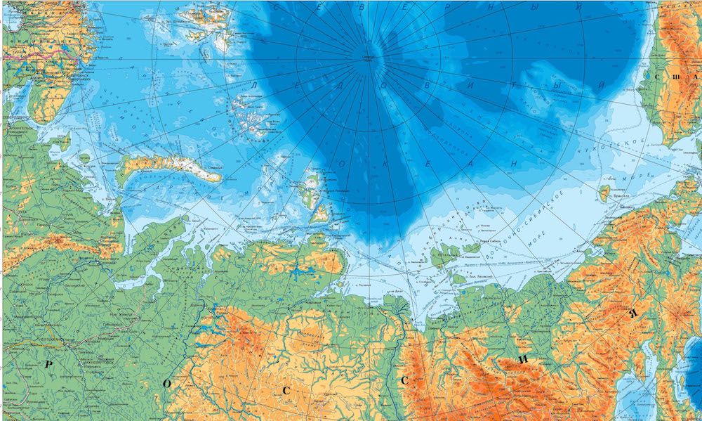 Карта российского сектора Арктики