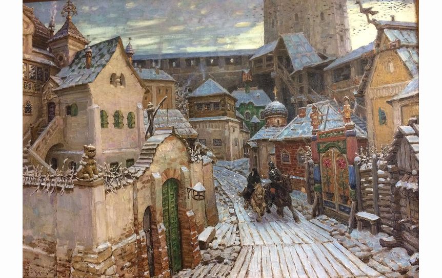 Аполлинарий Васнецов. «Гонцы. Раннее утро в Кремле», 1913 год